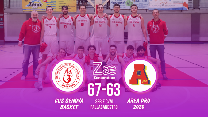 Serie C/M CUS Genova Basket vs Area Pro 2020